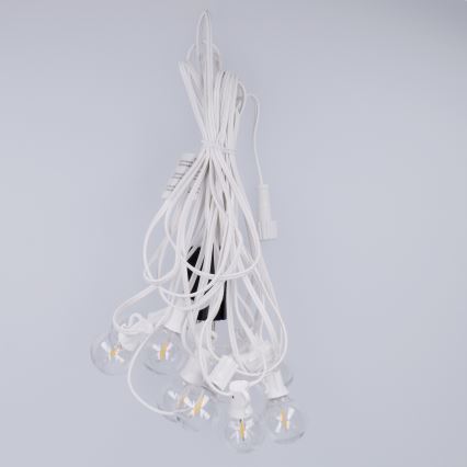 Brilagi - LED buiten decoratief lichtsnoer GIRLANDA 10xE12/0,6W/230V 8m wit IP44 warm wit