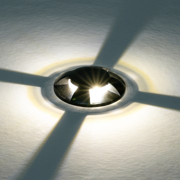 Brilagi - LED buiten oprijdbaar grondarmatuur GROUNDRAY LED/1W/230V zwart IP67