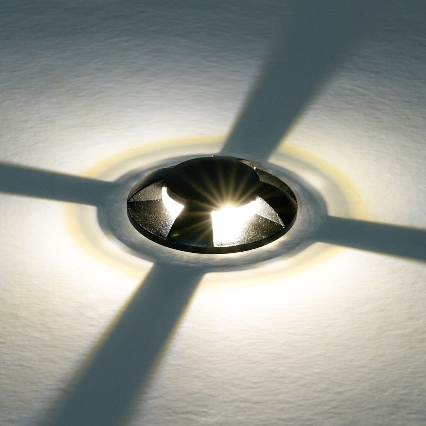 Brilagi - LED buiten oprijdbaar grondarmatuur GROUNDRAY LED/1W/230V zwart IP67