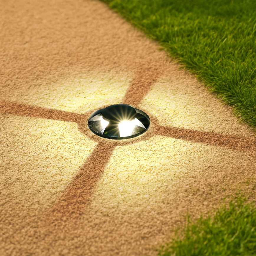 Brilagi - LED buiten oprijdbaar grondarmatuur GROUNDRAY LED/1W/230V zwart IP67