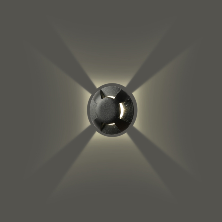 Brilagi - LED buiten oprijdbaar grondarmatuur GROUNDRAY LED/1W/230V zwart IP67