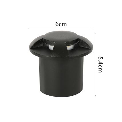 Brilagi - LED buiten oprijdbaar grondarmatuur GROUNDRAY LED/1W/230V zwart IP67