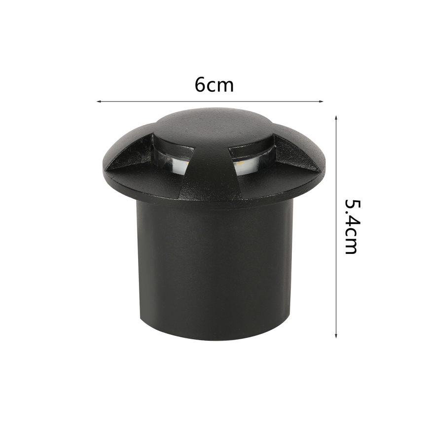 Brilagi - LED buiten oprijdbaar grondarmatuur GROUNDRAY LED/1W/230V zwart IP67