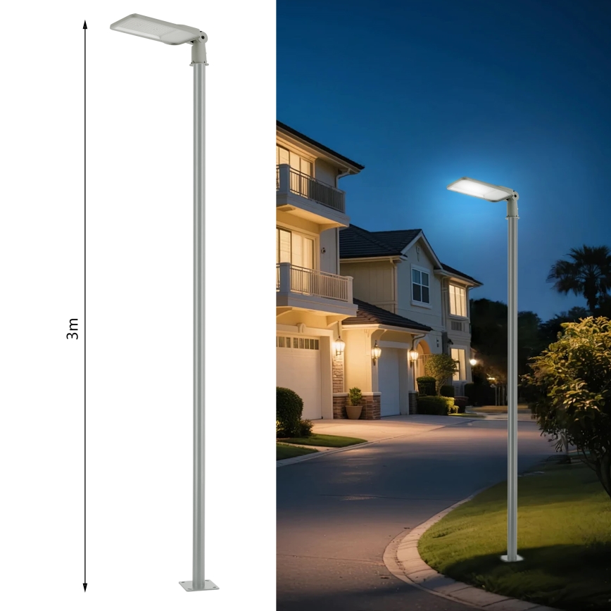 Brilagi - LED straatlantaarn voor buiten met mast en scharnier 3 m URBANLIGHT LED/200W/230V grijs IP65