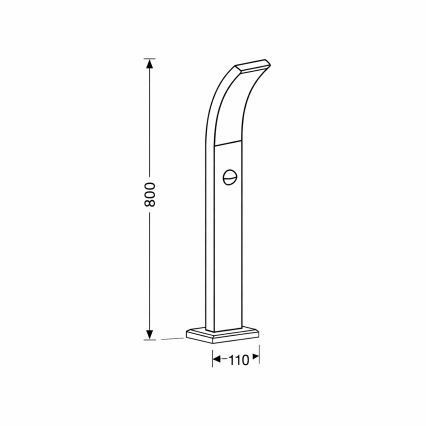 Brilagi - LED Buitenlamp met een sensor ARCELO LED/9W/230V 50 cm IP44