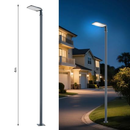 Brilagi - LED buitenstraatlantaarn met 4 m mast en scharnier URBANLIGHT LED/100W/230V antraciet IP65