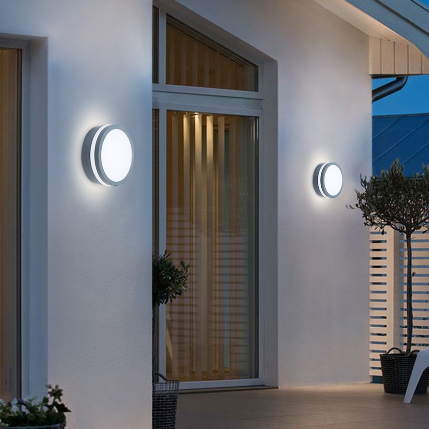 Brilagi - LED Buitenlamp met sensor BENE LED/18W/230V Ø 22 cm antraciet IP54