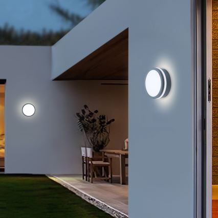 Brilagi - LED Buitenlamp met sensor BENE LED/18W/230V Ø 22 cm antraciet IP54