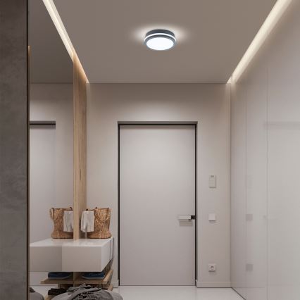 Brilagi - LED Buitenlamp met sensor BENE LED/18W/230V Ø 22 cm antraciet IP54