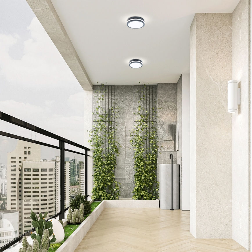 Brilagi - LED Buitenlamp met sensor BENE LED/18W/230V Ø 22 cm antraciet IP54