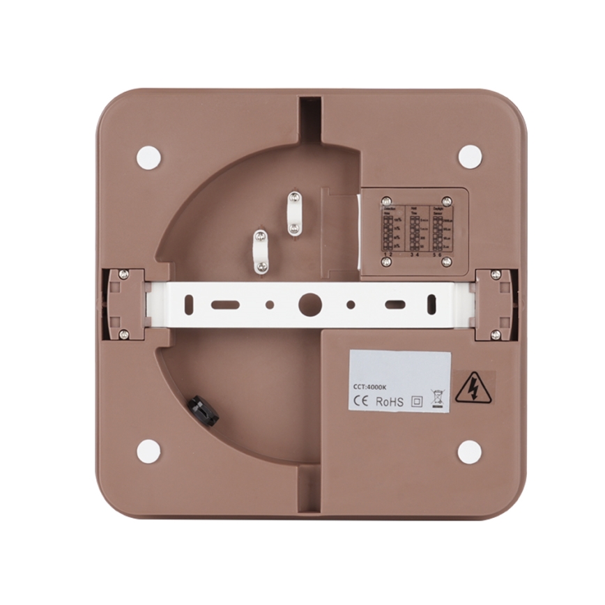 Brilagi - LED plafondlamp voor buiten met sensor BENE LED/24W/230V 26x26 cm bruin IP54