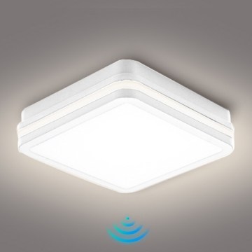 Brilagi - LED buitenlamp met sensor BENE LED/24W/230V 26x26 cm wit IP54