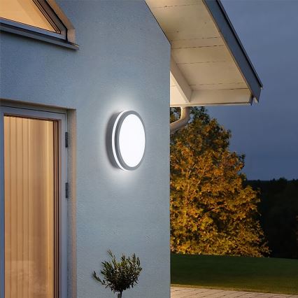 Brilagi - LED Buitenlamp met sensor BENE LED/24W/230V Ø 26 cm antraciet IP54
