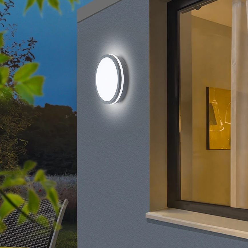 Brilagi - LED Buitenlamp met sensor BENE LED/24W/230V Ø 26 cm antraciet IP54