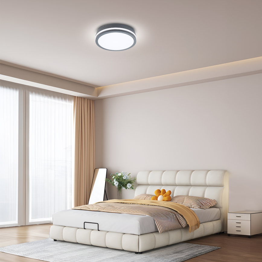 Brilagi - LED Buitenlamp met sensor BENE LED/24W/230V Ø 26 cm antraciet IP54