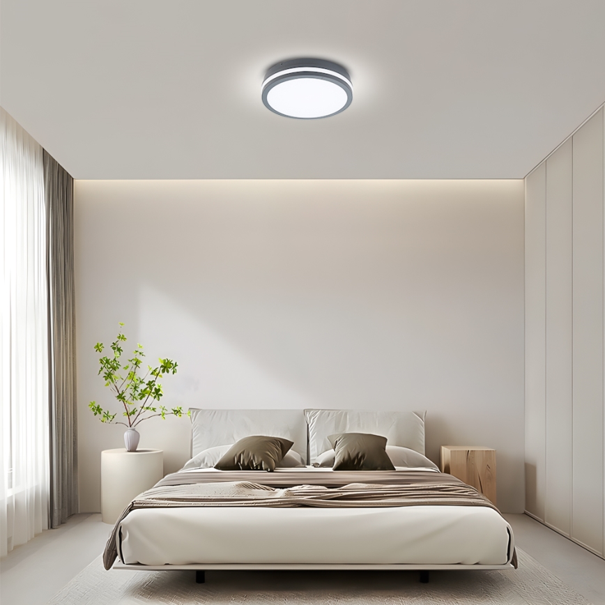 Brilagi - LED Buitenlamp met sensor BENE LED/24W/230V Ø 26 cm antraciet IP54
