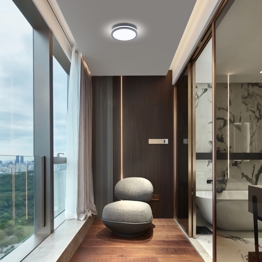 Brilagi - LED Buitenlamp met sensor BENE LED/24W/230V Ø 26 cm antraciet IP54