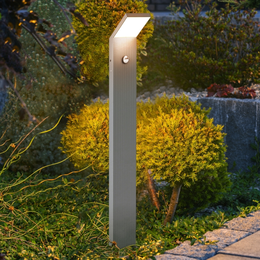 Brilagi - LED buitenlamp met sensor RIANO LED/8W/230V zilver IP65