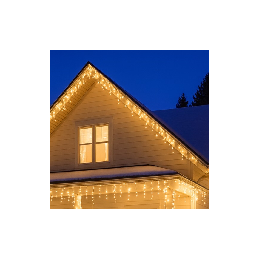 Brilagi - LED buitenlichtsnoer 360xLED/8 functies, 14 m, IP44, warm wit, ijspegels