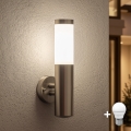 BRILAGI - LED buitenmuurlamp ELIA 1xE27/7W/230V 4000K IP44 mat chroom