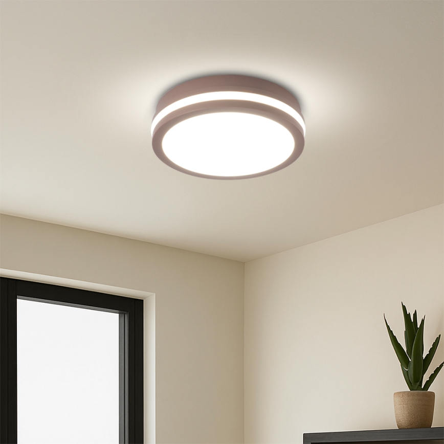 Brilagi - LED-buitenplafondlamp BENE LED/18W/230V Ø 21,5 cm bruin IP54