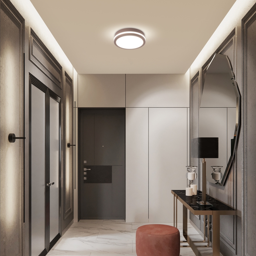 Brilagi - LED-buitenplafondlamp BENE LED/18W/230V Ø 21,5 cm bruin IP54