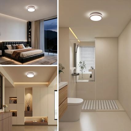 Brilagi - LED-buitenplafondlamp BENE LED/18W/230V Ø 21,5 cm bruin IP54