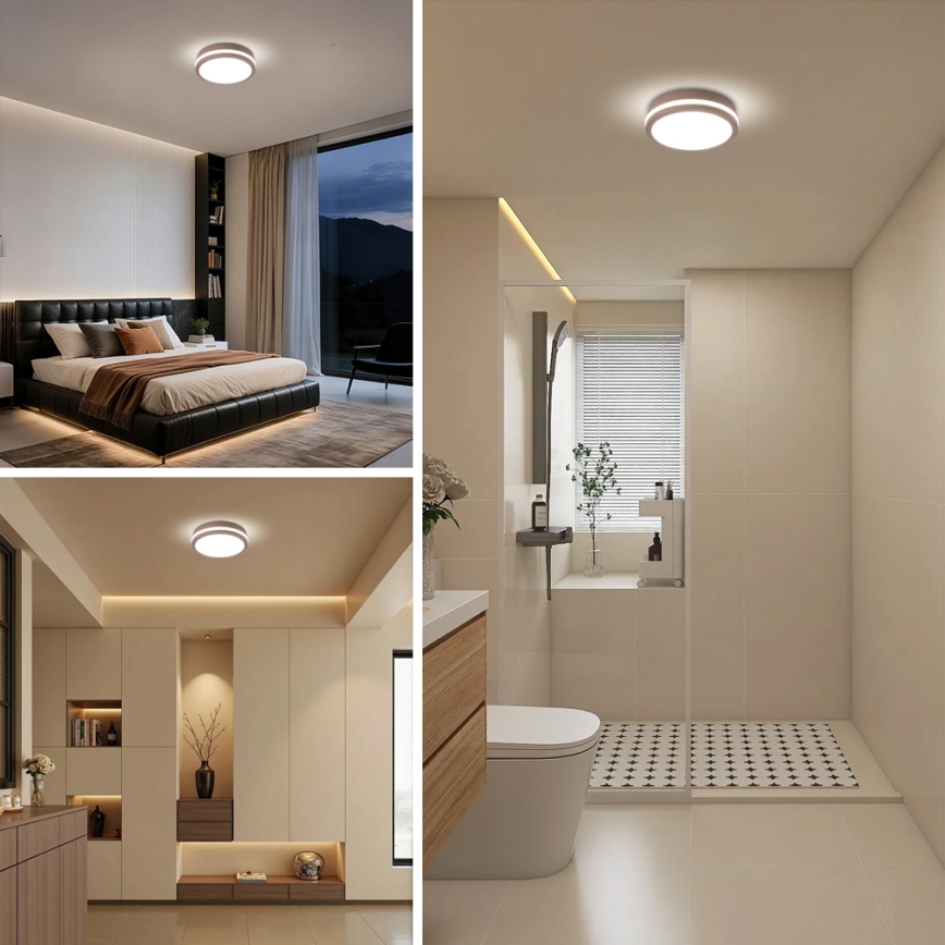 Brilagi - LED-buitenplafondlamp BENE LED/18W/230V Ø 21,5 cm bruin IP54