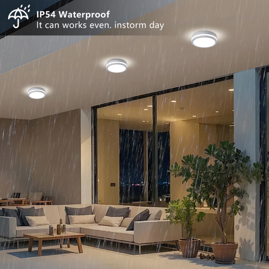 Brilagi - LED buitenplafondlamp BENE LED/18W/230V Ø 21,5 cm wit IP54