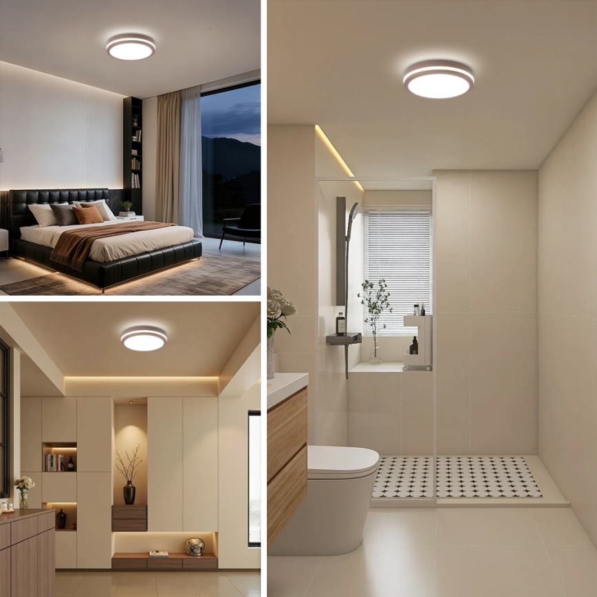Brilagi - LED buitenplafondlamp BENE LED/24W/230V Ø 26 cm bruin IP54