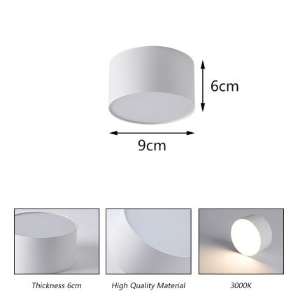 BRILAGI - LED Buitenplafondlamp FORIS LED/9W/230V Ø 9 cm wit IP44