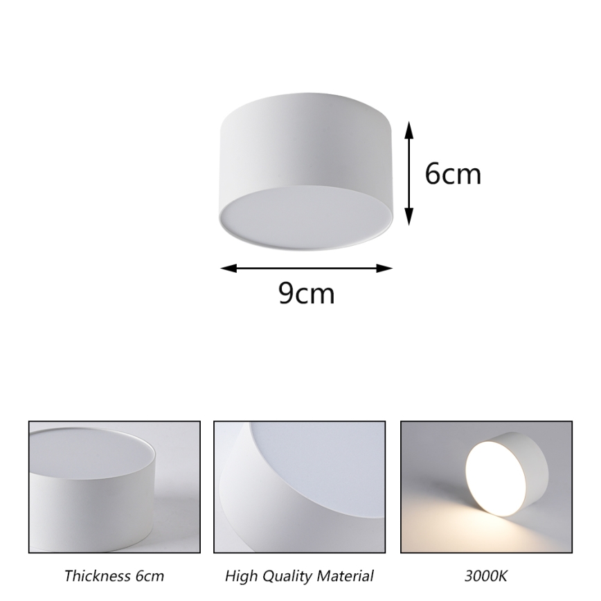 BRILAGI - LED Buitenplafondlamp FORIS LED/9W/230V Ø 9 cm wit IP44