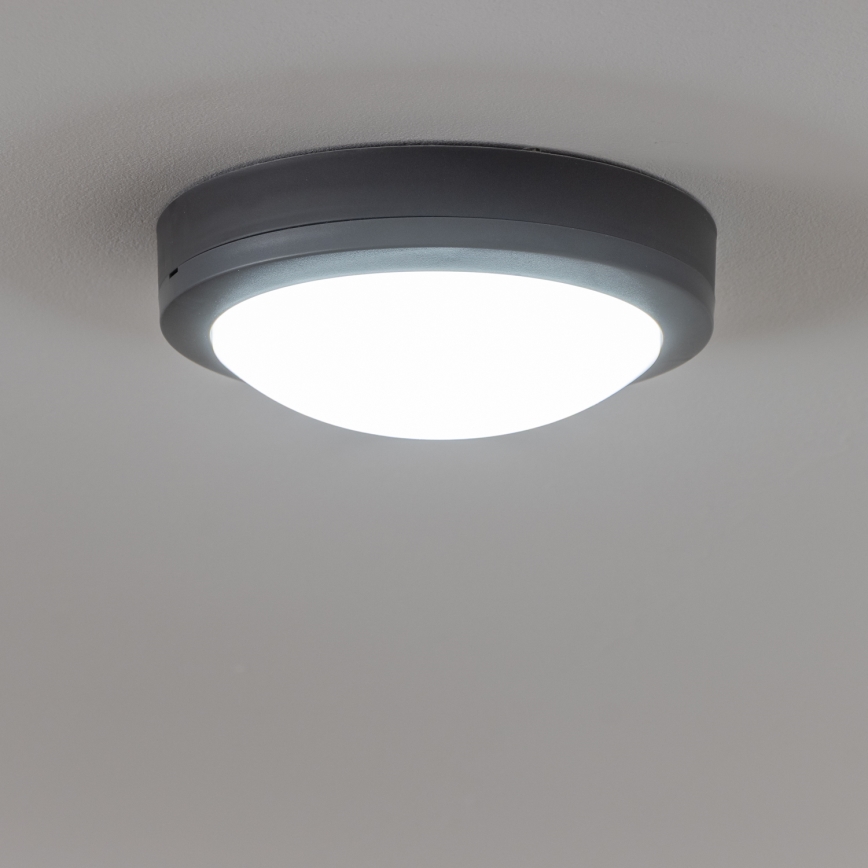 Brilagi - LED Buitenplafondlamp LED/13W/230V Ø 17 cm IP54 antraciet
