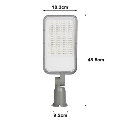 Brilagi - LED straatlantaarn voor buiten met verstelbaar scharnier URBANLIGHT LED/100W/230V grijs IP65