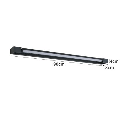 BRILAGI - LED Buitenwandlamp AQUA LINE LED/24W/230V 90 cm IP44 zwart CRI 90