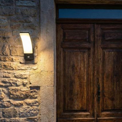 BRILAGI - LED buitenwandlamp met bewegings- en schemersensor ARCELO LED/12W/230V IP65 zwart