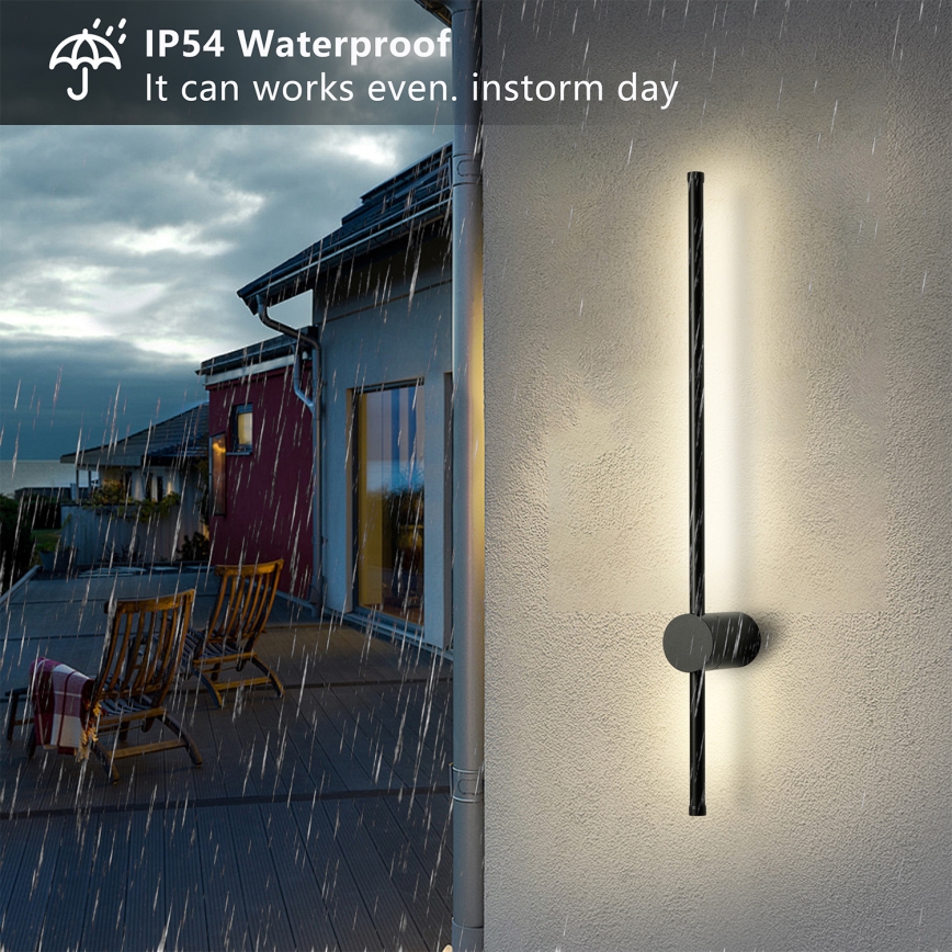 Brilagi - LED buitenwandlamp AURA LED/12W/230V 3000K IP54 65 cm zwart CRI 90