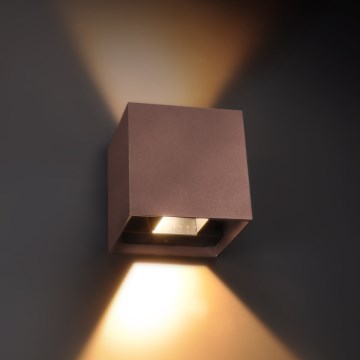 Brilagi - LED buitenwandlamp CUBE LED/6W/230V bruin IP54
