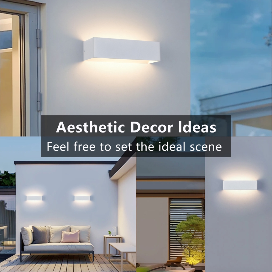 Brilagi - LED buitenwandlamp DONNANI LED/12W/230V 30 cm wit IP44