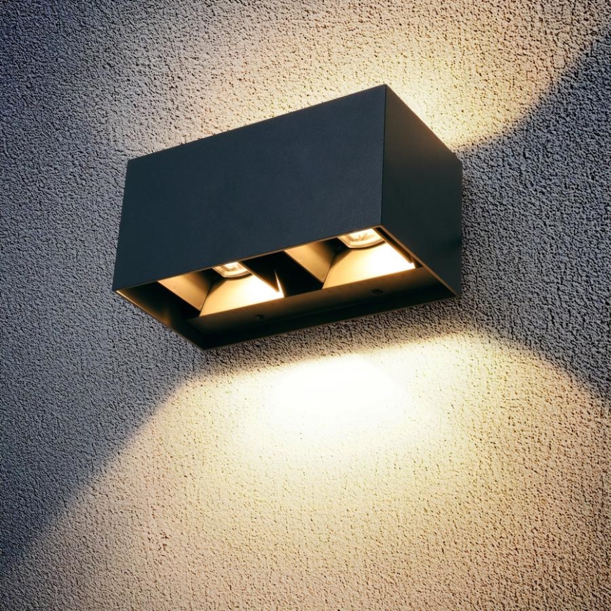 Brilagi - LED buitenwandlamp DOUBLE CUBE LED/12W/230V antraciet IP65