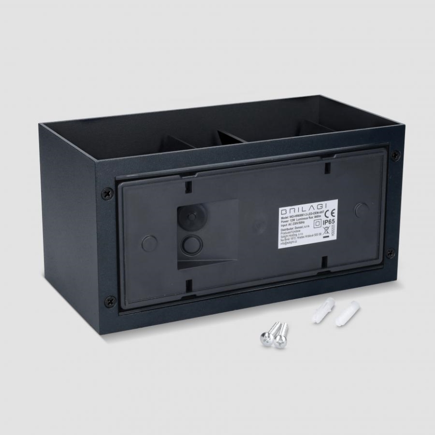 Brilagi - LED buitenwandlamp DOUBLE CUBE LED/12W/230V zwart IP65