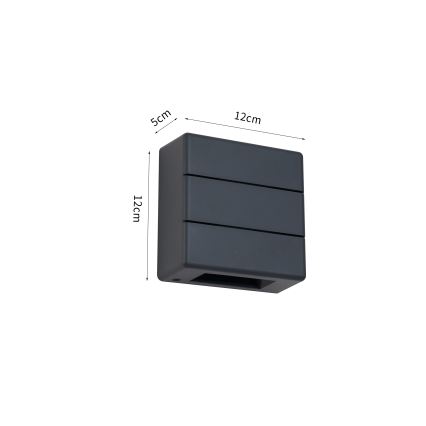 Brilagi -LED Buitenwandlamp DOUBLERAY LINE LED/6W/230V antraciet IP54