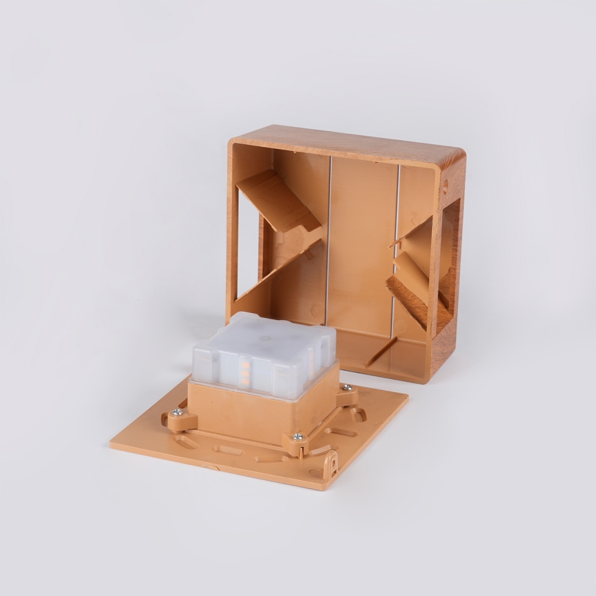 Brilagi - LED buitenwandlamp DOUBLERAY LINE LED/6W/230V met houtdecor IP54