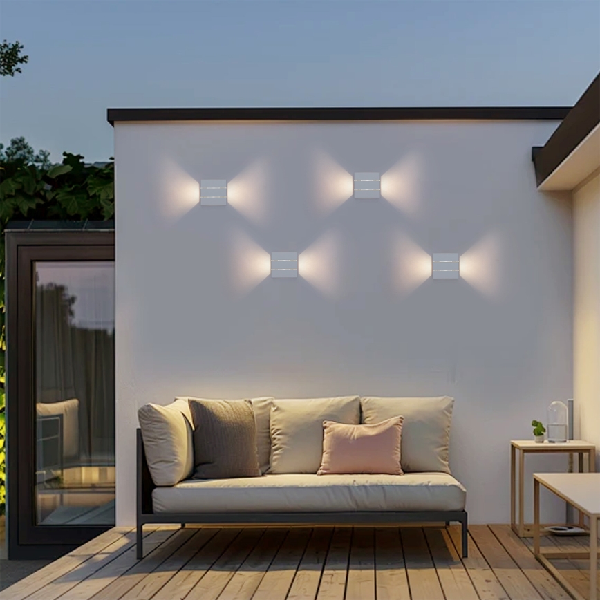 Brilagi - LED buitenwandlamp DOUBLERAY LINE LED/6W/230V wit IP54