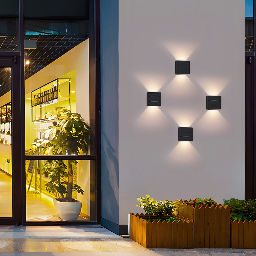 Brilagi - LED buitenwandlamp DOUBLERAY LINE LED/6W/230V zwart IP54