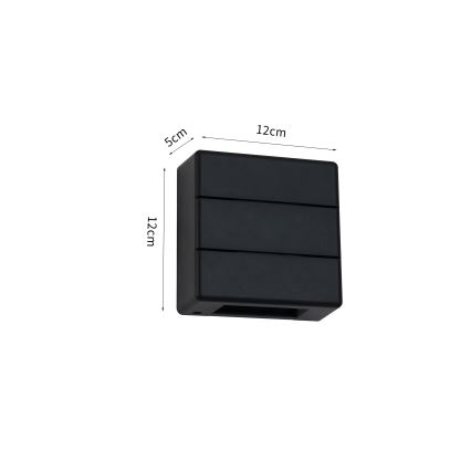 Brilagi - LED buitenwandlamp DOUBLERAY LINE LED/6W/230V zwart IP54