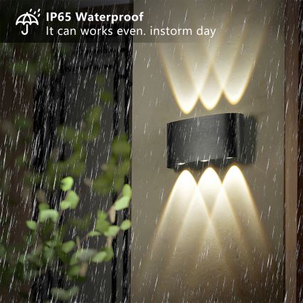 Brilagi - LED buitenwandlamp FLAREBOX LED/6W/230V zwart IP65