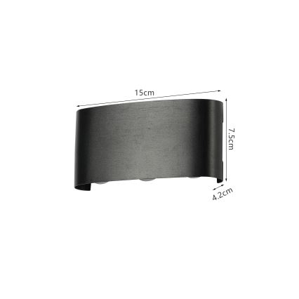 Brilagi - LED buitenwandlamp FLAREBOX LED/6W/230V zwart IP65