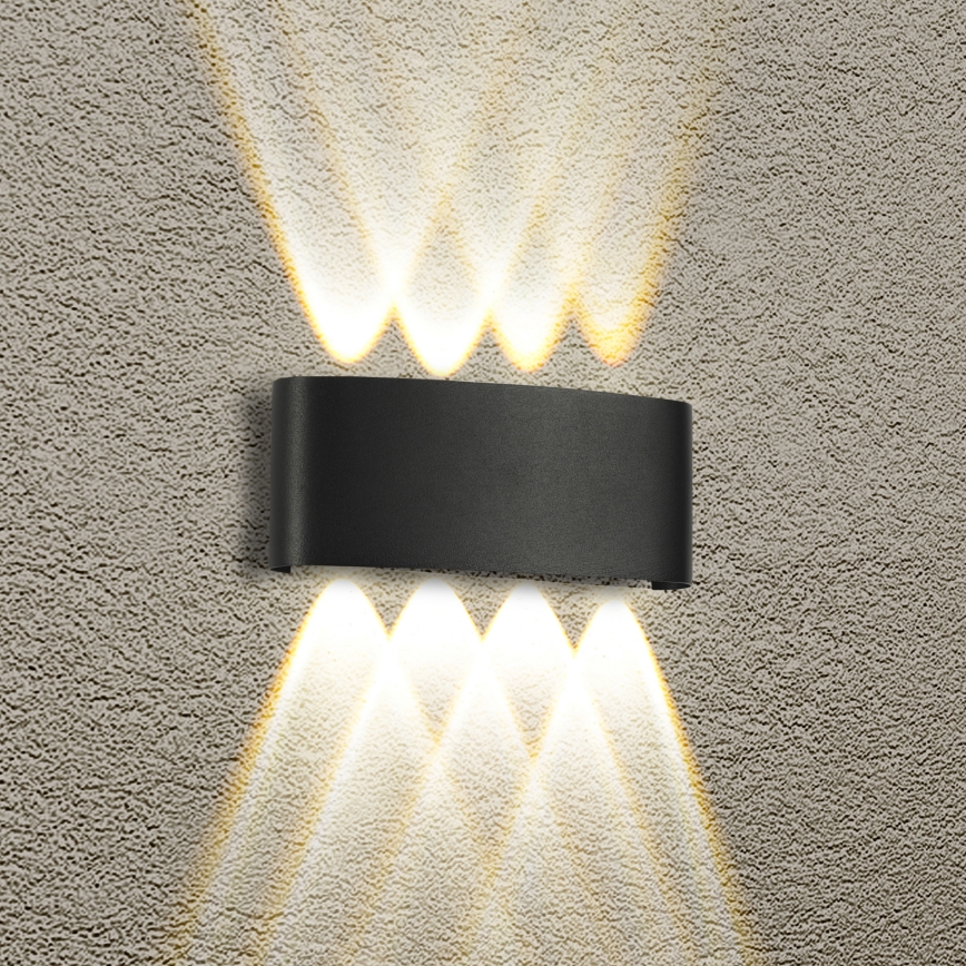 Brilagi - LED buitenwandlamp FLAREBOX LED/8W/230V zwart IP65