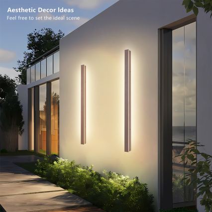 Brilagi - LED buitenwandlamp LINEAR LED/22W/230V 3000K IP65 100 cm bruin CRI 90